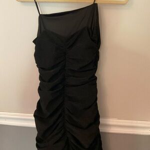 Elegant Black Ruched Dress